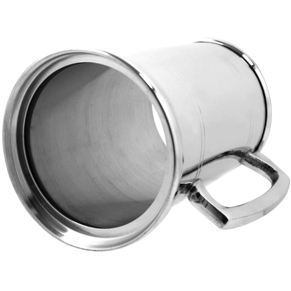 One Pint Dual Line Pewter Tankard with Glass Bottom