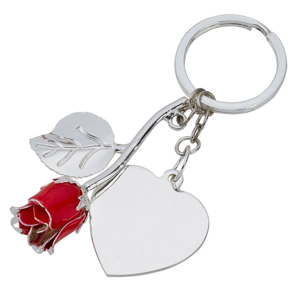 Silver Plated Rose Keyring
