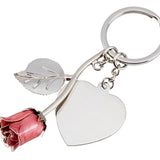 Silver Plated Rose Keyring