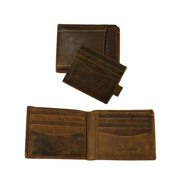 Hunter Oiled Leather Wallet with RFID Brown