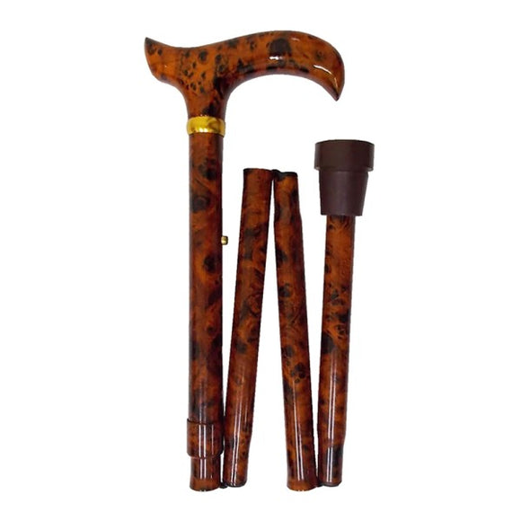 Four Fold Walking Stick Walnut Pattern - Matching Handle