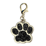 Glitter Metal Pet Tag Paw Print Inlay 25mm