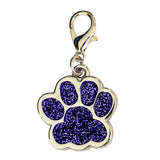 Glitter Metal Pet Tag Paw Print Inlay 25mm