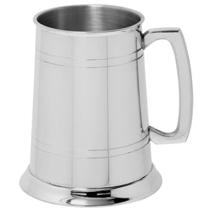 One Pint Dual Line Pewter Tankard