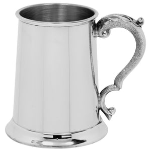 One Pint Plain Pewter Tankard with Georgian Handle