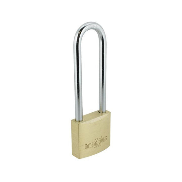 Maxus Brass Long Shackle Padlock 40mm