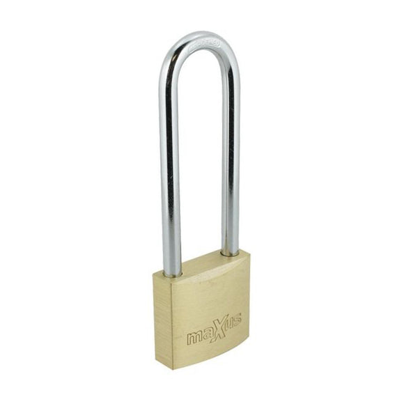 Maxus Brass Long Shackle Padlock 50mm