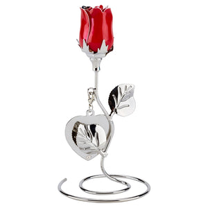 Free Standing Silver Plated Rose